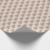 Vintager Schneemann Muster Pastell Pink Geschenkpapier (Ecke)