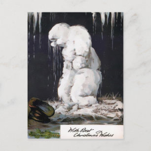 Vintager Schneemann Postkarte
