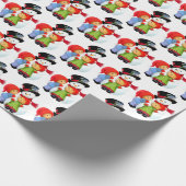 Vintager Schneemann und gekacheltes Party Geschenkpapier (Ecke)