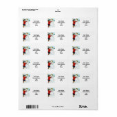 Vintager Schneemann und Kind Adressaufkleber (Vorne)