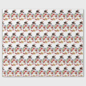 Vintager Schneemann und Party Geschenkpapier (Flach)