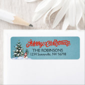 Vintager Schneemann und Weihnachtsbäume (Insitu)