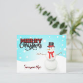 Vintager Schneemann Weihnachten (Stehend Vorderseite)