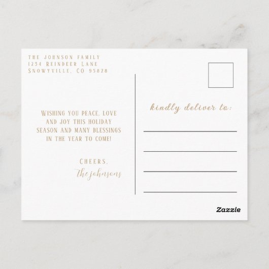 Vintager Schneemann Weihnachten im Wasser Postkarte (Rückseite)