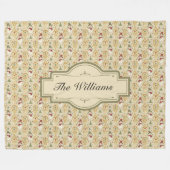 Vintager Schneemann & Weihnachtsbaum Custom Fleecedecke (Vorderseite (Horizontal))