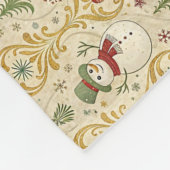 Vintager Schneemann & Weihnachtsbaum Custom Fleecedecke (Ecke)
