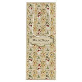 Vintager Schneemann & Weihnachtsbaum Custom Geschenktüte Für Weinflaschen