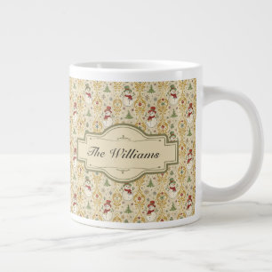 Vintager Schneemann & Weihnachtsbaum Custom Jumbo-Tasse