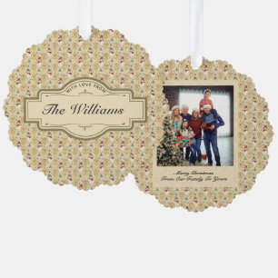 Vintager Schneemann & Weihnachtsbaum Custom Ornament Karte