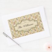 Vintager Schneemann & Weihnachtsbaum Custom Rechteckiger Aufkleber (Umschlag)