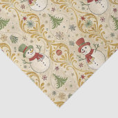 Vintager Schneemann & Weihnachtsbaum Seidenpapier (Detail)