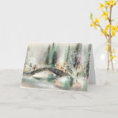 Vintager Schneepark Karte (Gelbe Blume)