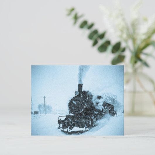 Vintager Schneeverkehr Postkarte (Stehend Vorderseite)