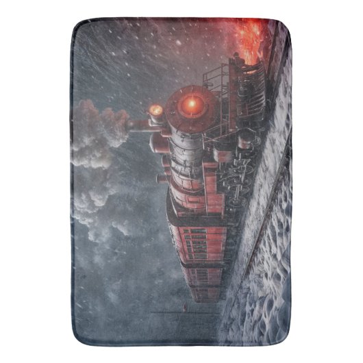 Vintager Schneezug Badematte (Vorderseite Vertikal)