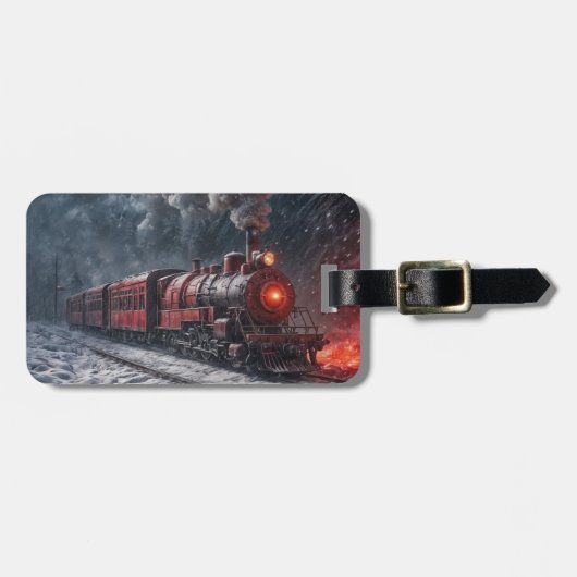 Vintager Schneezug Gepäckanhänger (Vorderseite horizontal)