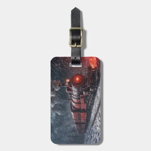 Vintager Schneezug Gepäckanhänger (Vorderseite vertikal)