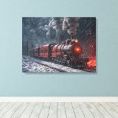 Vintager Schneezug Leinwanddruck (Insitu (Holzboden))