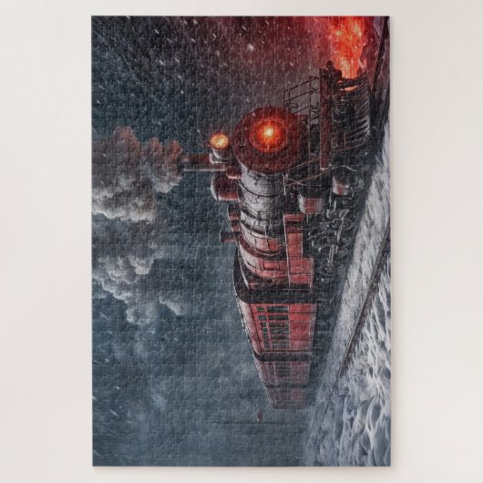 Vintager Schneezug Puzzle (Vertikal)