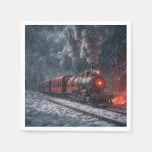 Vintager Schneezug Serviette (Vorderseite)