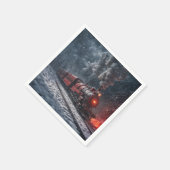 Vintager Schneezug Serviette (Ecke)