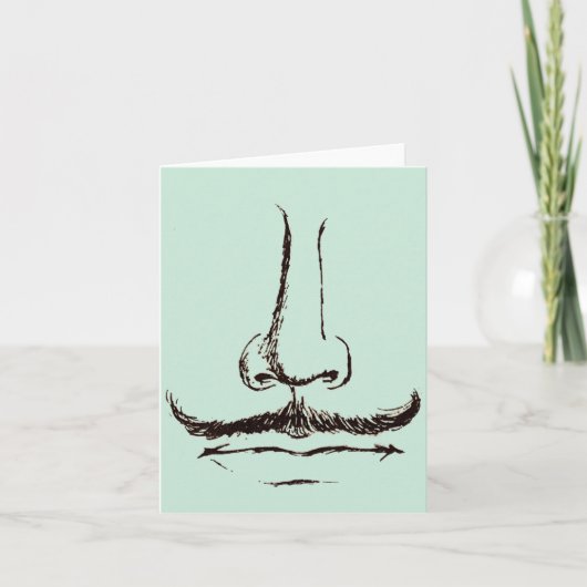 Vintager Schnurrbart-freier Raum Karte (Vorderseite)