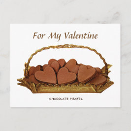 Vintager Schokoladenkorb Feiertagspostkarte