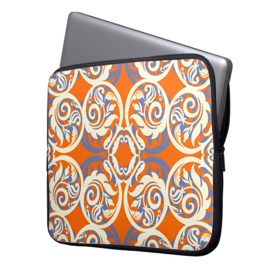 Vintager schöner Hintergrund, nahtloses Muster. Laptopschutzhülle (Vorderseite Links)