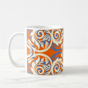Vintager schöner Hintergrund, nahtloses Muster. ln Kaffeetasse