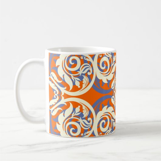 Vintager schöner Hintergrund, nahtloses Muster. ln Kaffeetasse (Links)