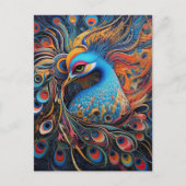 Vintager schöner Pfauenhof Jugendstil Postkarte (Vorderseite)