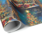 Vintager schöner Weihnachtsbaum mit Geschenken Geschenkpapier (Rolleneckpunkt)