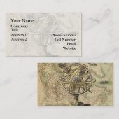 Vintager Schönheitskompass und Karte (Vorne/Hinten)