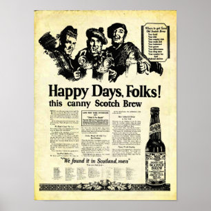 Vintager schottischer Brew nahe Bier-Lager-Druck Poster