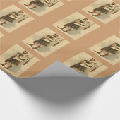 Vintager schottischer Highland BagPipe Player Kilt Geschenkpapier (Ecke)