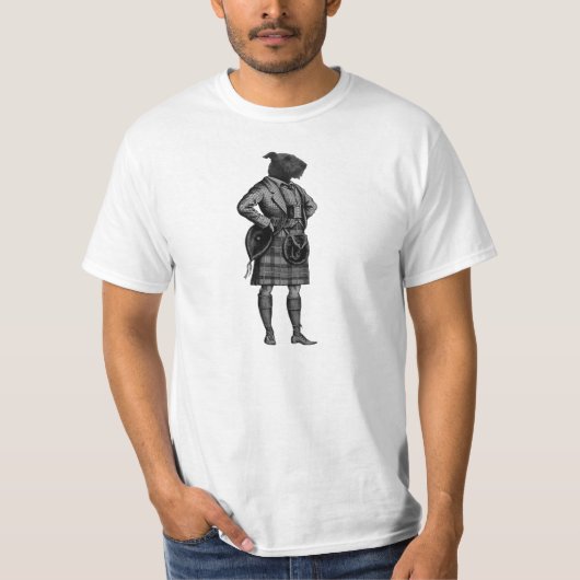 Vintager schottischer Hund im Kilt T-Shirt (Vorderseite)