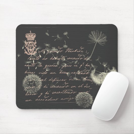 Vintager Schreibens-Löwenzahn Mousepad (Mit Mouse)