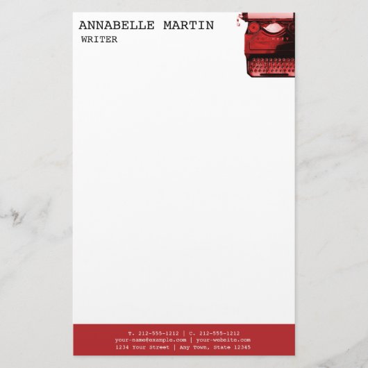 Vintager Schreibkopf Briefpapier (Vorderseite)