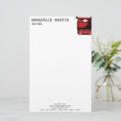 Vintager Schreibkopf Briefpapier (Stehend Vorderseite)
