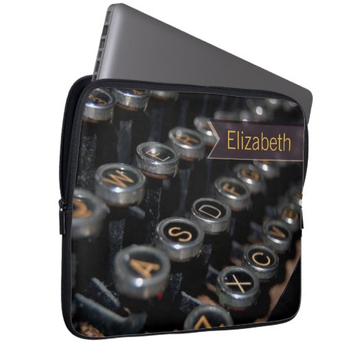 Vintager Schreibmaschinen-Verfasser-individueller Laptopschutzhülle (Vorne Rechts)