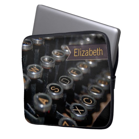 Vintager Schreibmaschinen-Verfasser-individueller Laptopschutzhülle (Vorderseite Links)