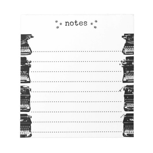 Vintager Schreibmaschinenbeschriftungstext Notizblock (Vorderseite)