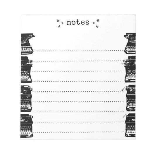 Vintager Schreibmaschinenbeschriftungstext Notizblock (Vorderseite)