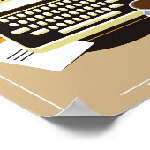 Vintager Schreibmaschinenbüro Kaffeepause Poster (Ecke)