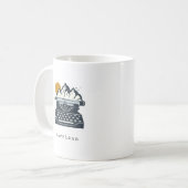 Vintager Schreibmaschinenname Berglandschaft Kaffeetasse (Vorderseite Links)