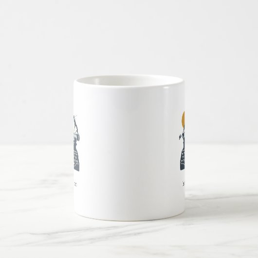 Vintager Schreibmaschinenname Berglandschaft Kaffeetasse (Mittel)