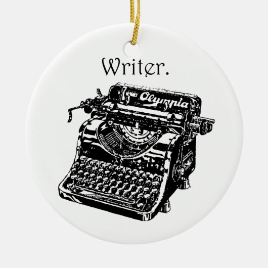 Vintager Schreibmaschinenschreibtisch, Sketch Zeic Keramik Ornament (Vorne)