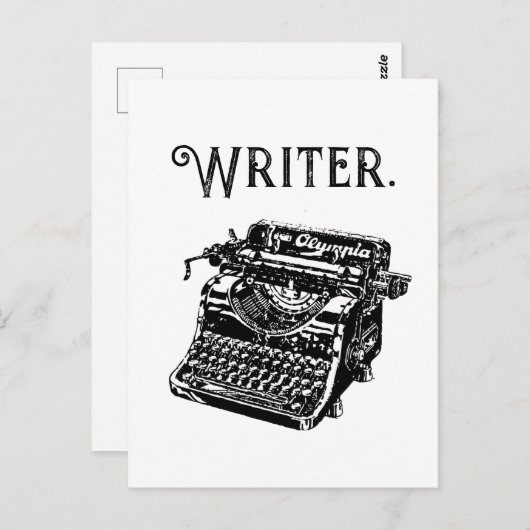 Vintager Schreibmaschinenschreibtisch, Sketch Zeic Postkarte (Vorne/Hinten)