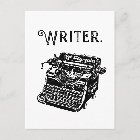 Vintager Schreibmaschinenschreibtisch, Sketch Zeic Postkarte (Vorderseite)