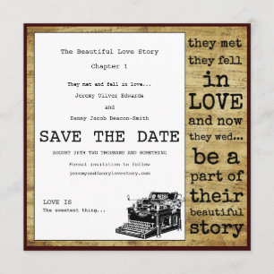 Vintager Schreibmaschinenschwuler Save the Date