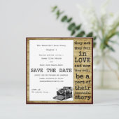 Vintager Schreibmaschinenschwuler Save the Date (Stehend Vorderseite)